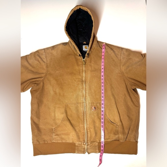 Carhartt Men’s Distressed Tan Jacket Workware Coat Men's Size 2XL Tall - Picture 3 of 14